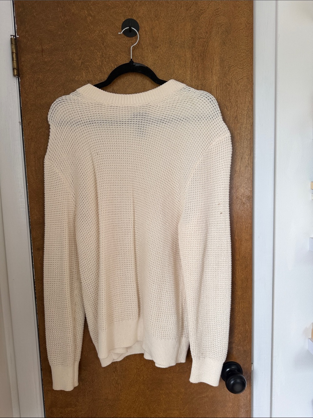 H&M Cream Open-Weave Crewneck Sweater